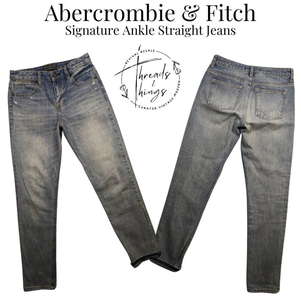 Abercrombie Jeans Women's 24W 28L Signature Ankle Straight Denim 90's Y2K Preppy